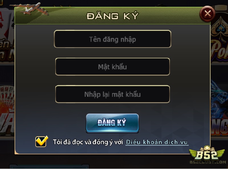 Đăng ký tài khoản tiến lên